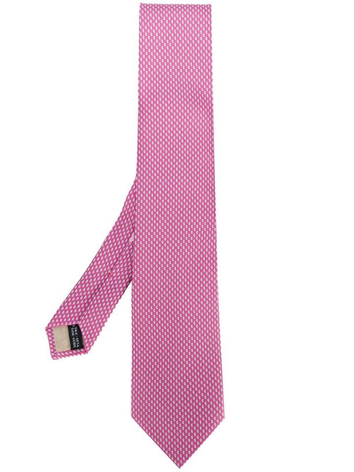 Salvatore Ferragamo Acorn Print Tie - Pink & Purple