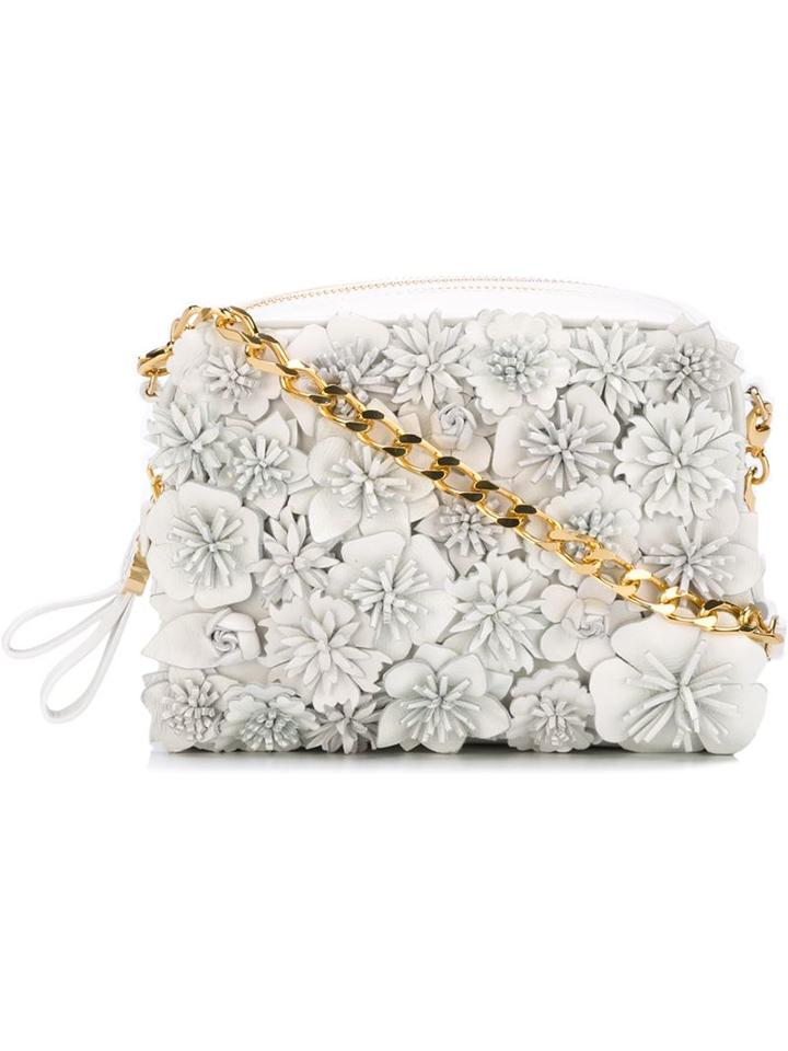 Moncler Floral Design Crossbody Bag, Women's, White