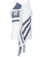 Christopher Esber Jigsaw Tassel Towel Top, Women's, Size: 8, White, Cotton/acrylic/viscose