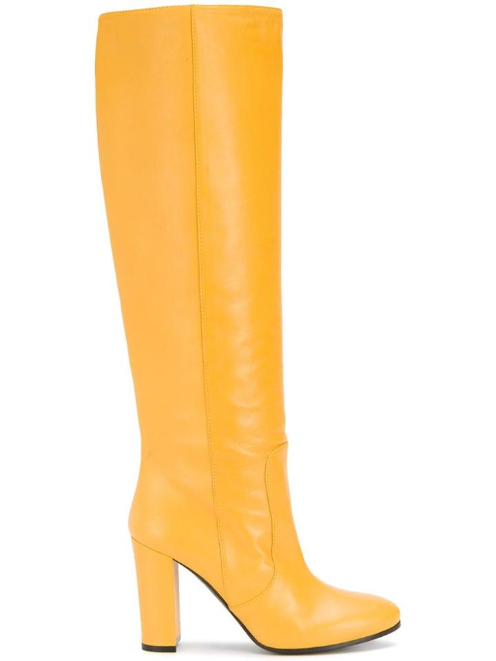 Via Roma 15 Block Heeled Boots - Yellow & Orange