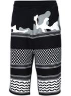 Neil Barrett Patterned Camouflage Shorts, Men's, Size: Xs, Black, Lyocell/cotton