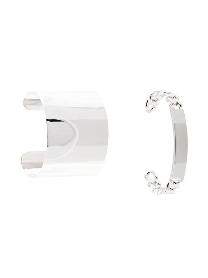 Mm6 Maison Margiela Chunky Cuff Bracelet Set - Silver