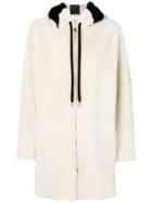 Inès & Maréchal Fur Detail Hooded Coat - Nude & Neutrals