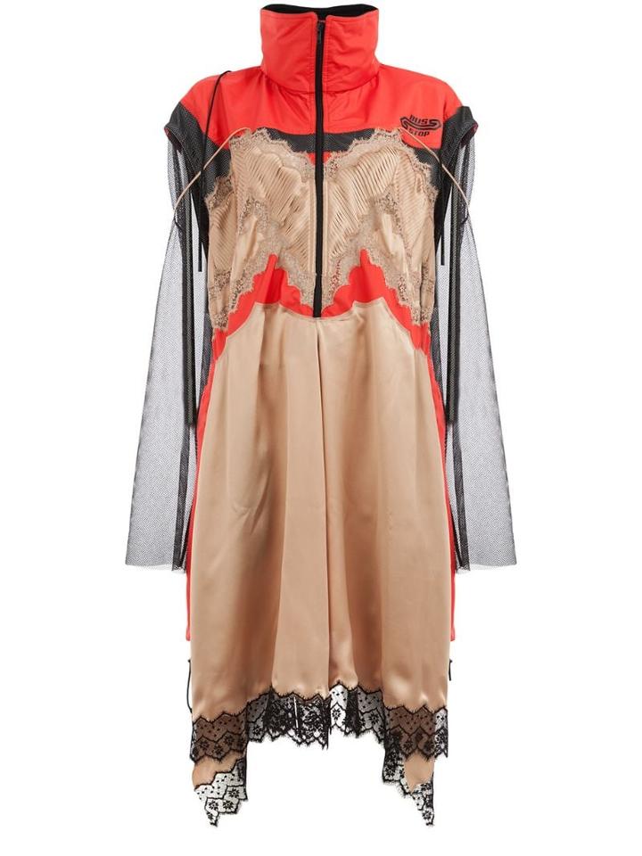 Maison Margiela Lace Insert Techno Dress - Neutrals