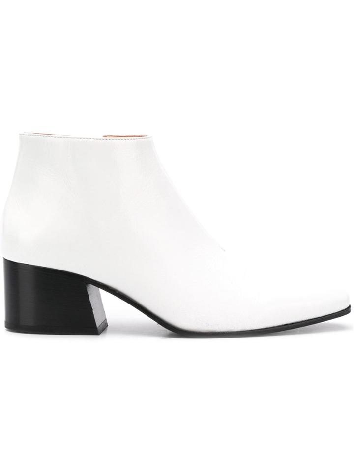 Acne Studios Lusinda Patent Leather Boots - White