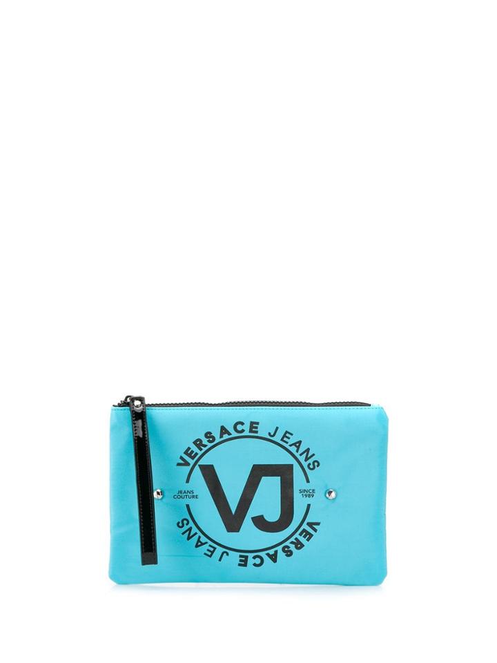 Versace Jeans Studded Logo Make-up Bag - Blue