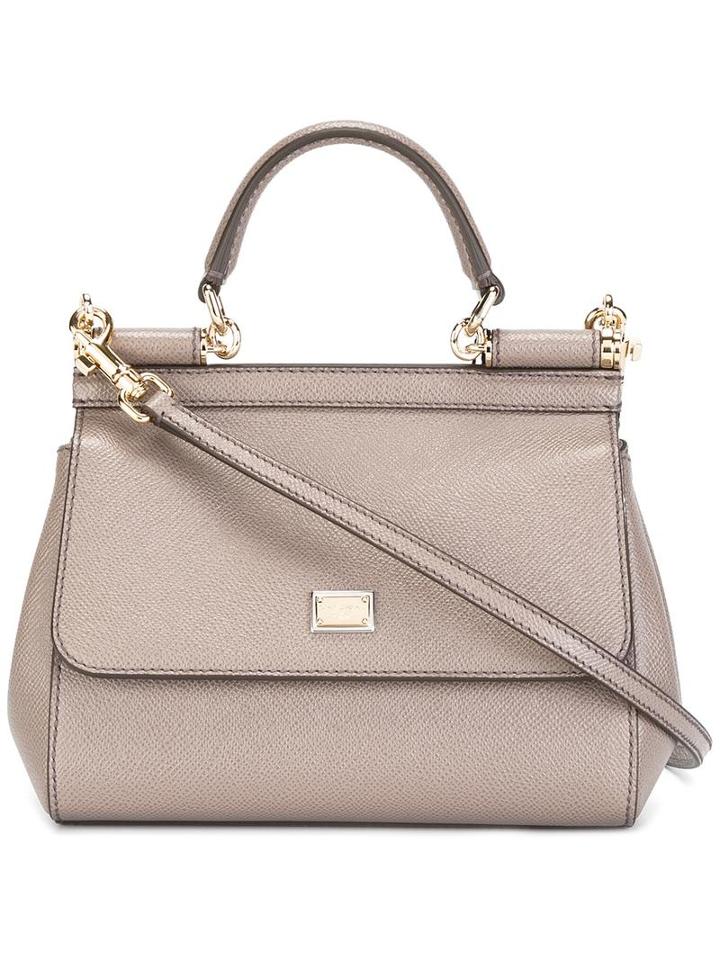 Dolce & Gabbana Small Sicily Tote, Women's, Grey, Leather