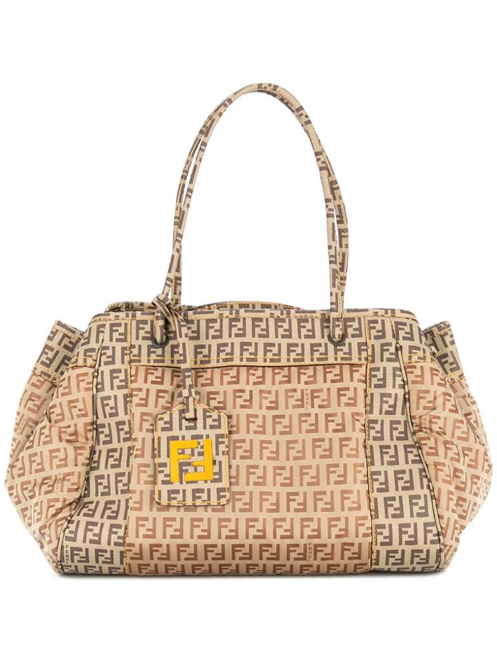 Fendi Vintage Zucchino Hand Tote Bag - Brown