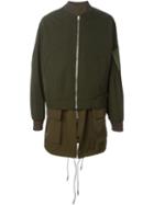 Juun.j Military Bomber Jacket, Men's, Size: 48, Green, Nylon