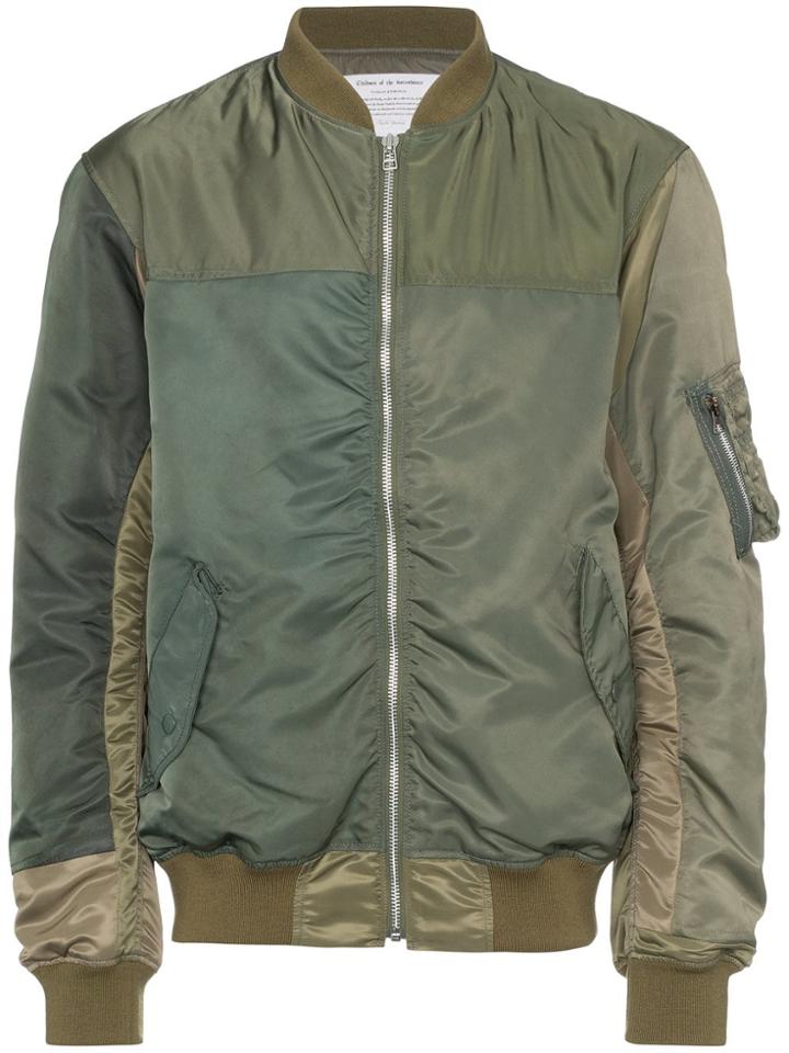 Children Of The Discordance Ma-1 Panelled Bomber Jacket - Green