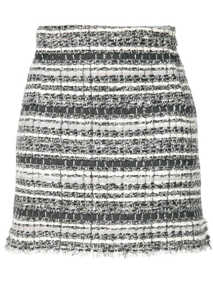 Thom Browne Banker Stripe Lace Ribbon Mini Skirt - Grey