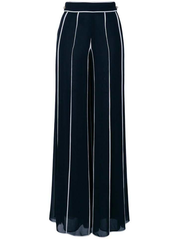 Edward Achour Paris Striped Flared Trousers - Blue