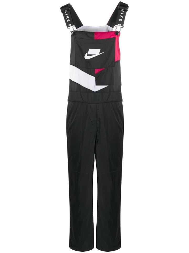 Nike Contrast Logo Dungarees - Black