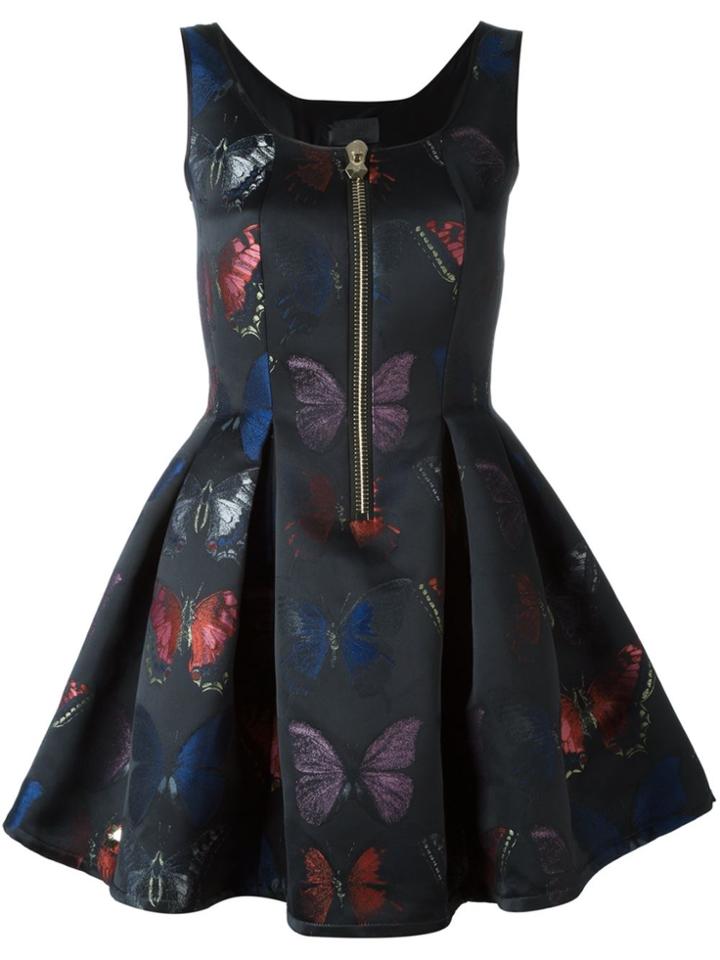 Philipp Plein 'blissful' Butterfly Jacquard Dress - Black
