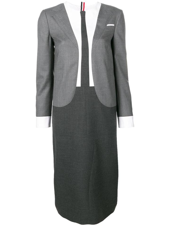 Thom Browne Trompe L'oeil Super 120s Suit Dress - Grey