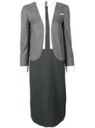 Thom Browne Trompe L'oeil Super 120s Suit Dress - Grey