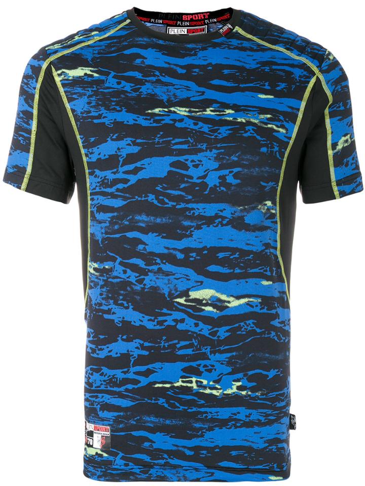 Plein Sport Camouflage Print Sports T-shirt - Blue