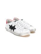 2 Star Kids Teen Double Stars Sneakers - White
