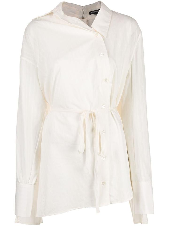 Ann Demeulemeester Belted Waist Shirt - White