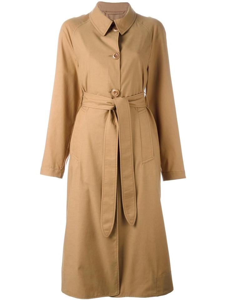 Lemaire Belted Trench Coat, Women's, Size: 38, Brown, Polyamide/polyurethane/wool