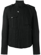 Ann Demeulemeester Button Up Biker Jacket, Men's, Size: Medium, Black, Cotton/linen/flax/rayon