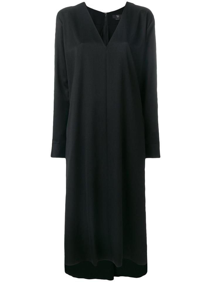 Y's Loose Fit V-neck Dress - Black