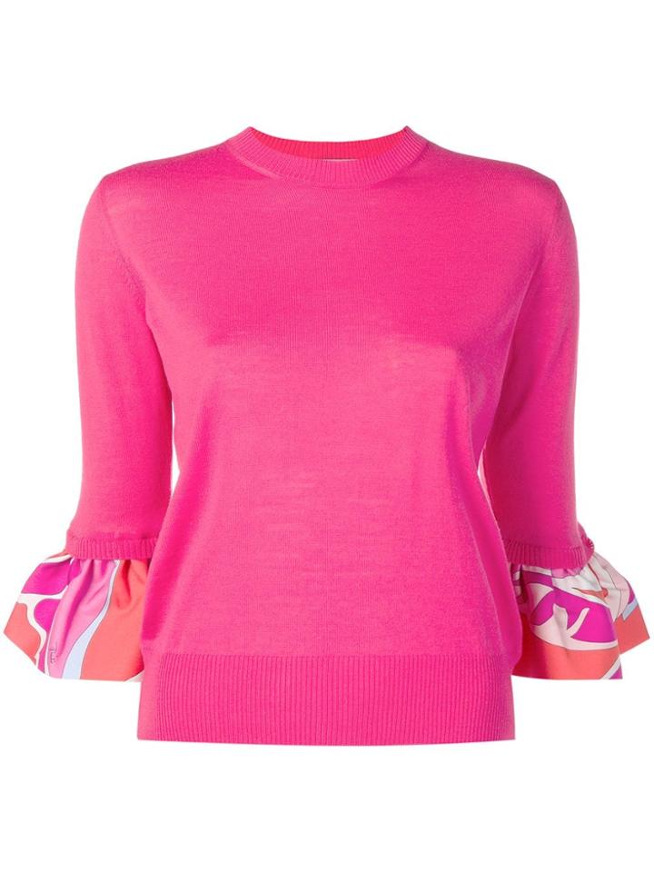 Emilio Pucci Printed Cuff Jumper - Pink