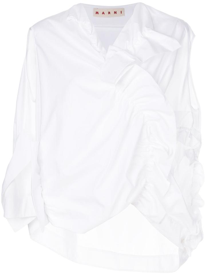 Marni Draped Jersey Top - White