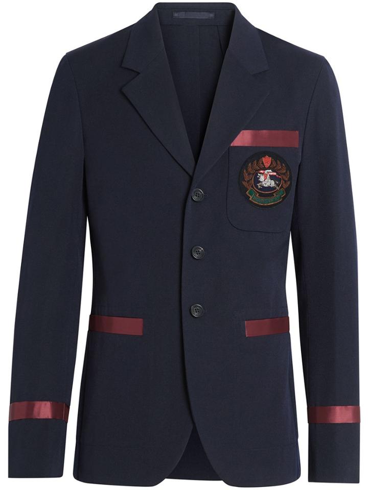 Burberry Satin Trim Blazer - Blue