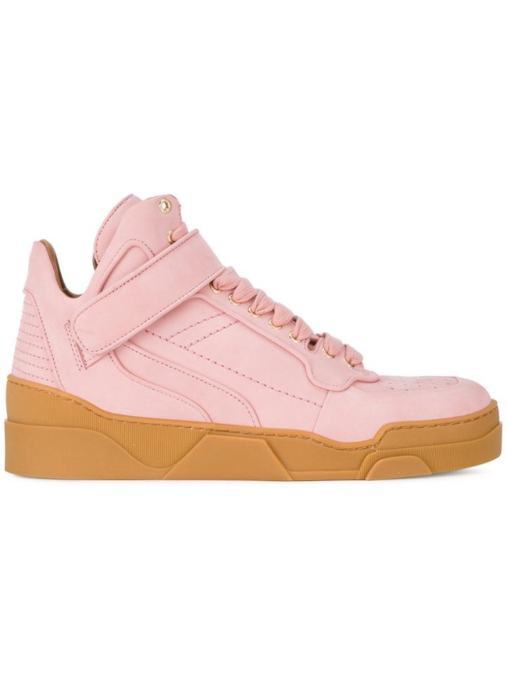 Givenchy Pink Suede Tyson Mid Top Sneakers - Pink & Purple