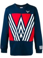 Adidas By White Mountaineering Printed Sweatshirt, Men's, Size: Xs, Blue, Cotton/polyester