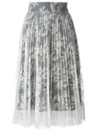 Philosophy Di Lorenzo Serafini Lace Overlay Skirt, Women's, Size: 42, Nude/neutrals, Polyethylene/polyamide