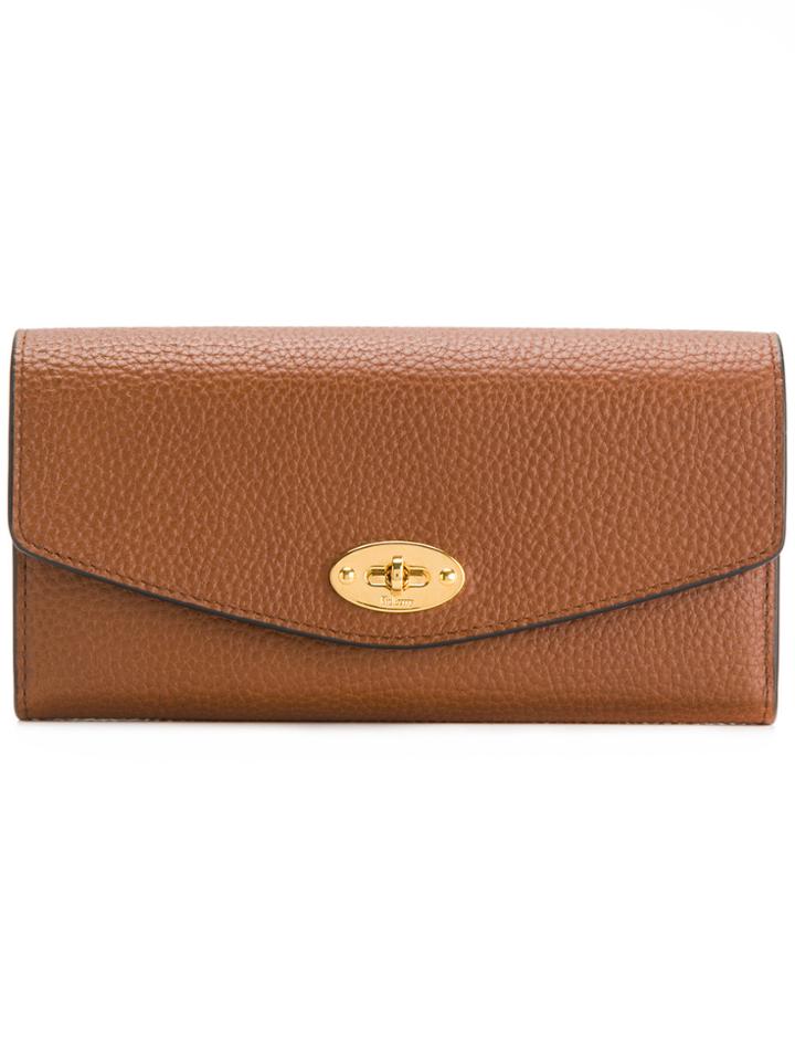 Mulberry Pebbled Twist-lock Purse - Brown