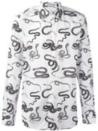 Alexander Mcqueen Snake Print Shirt, Men's, Size: 46, White, Cotton