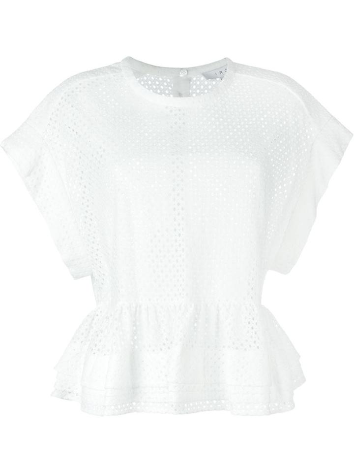 Iro Perforated Blouse, Women's, Size: 36, White, Cotton/nylon