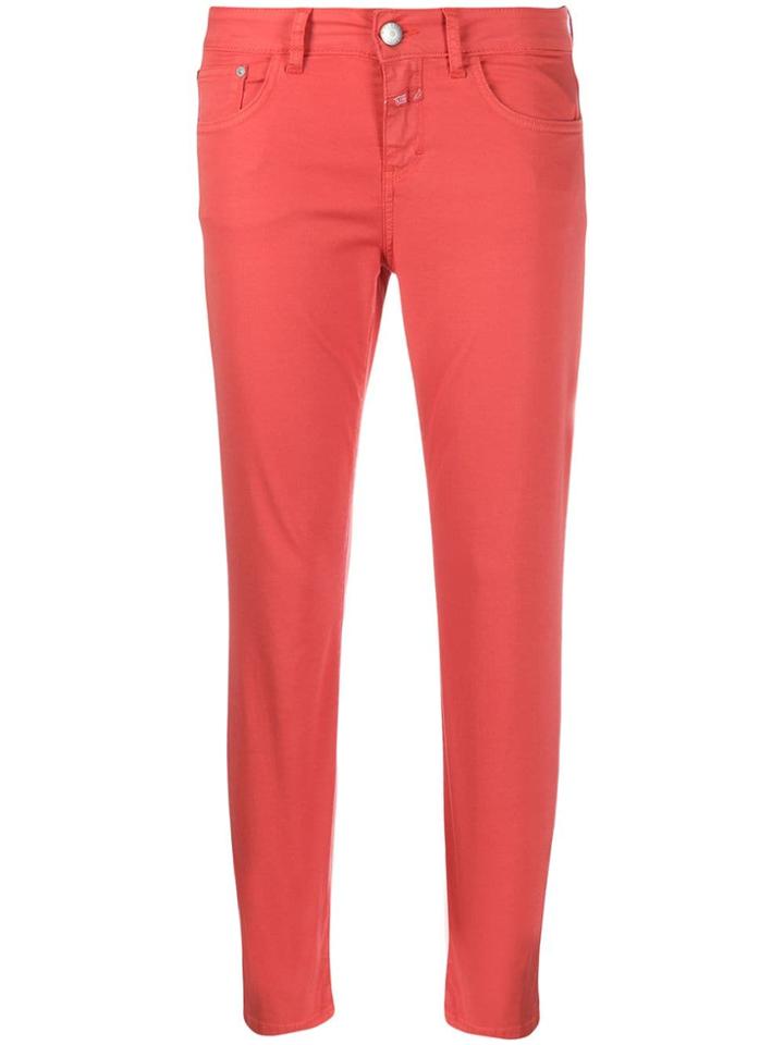 Closed Cropped Skinny Jeans - Red