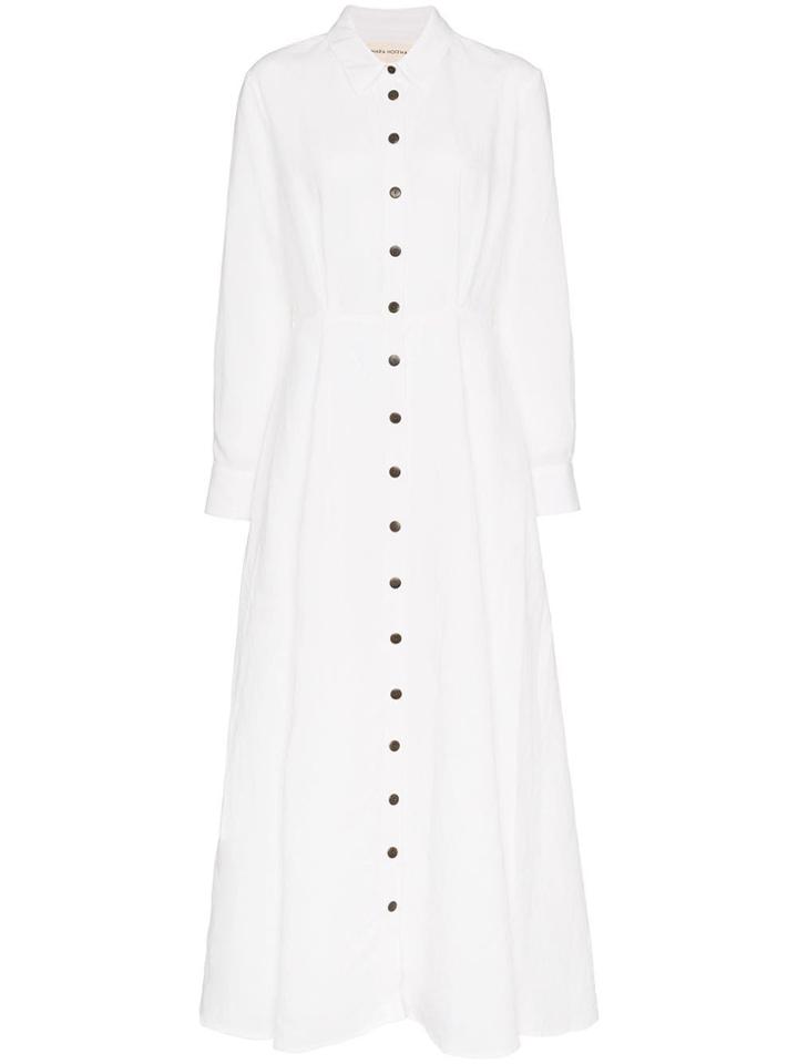 Mara Hoffman Mhoff Michelle Hn Ls Bttn Midi - White