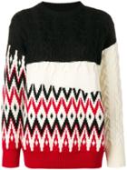 Laneus Colour Block Sweater - Black