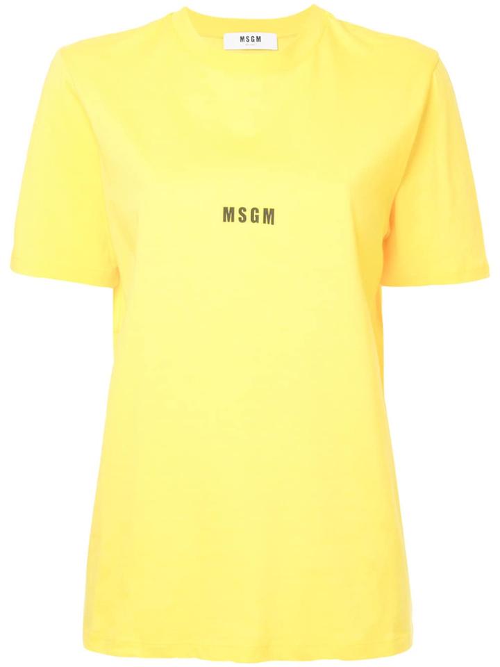 Msgm Branded T-shirt - Yellow