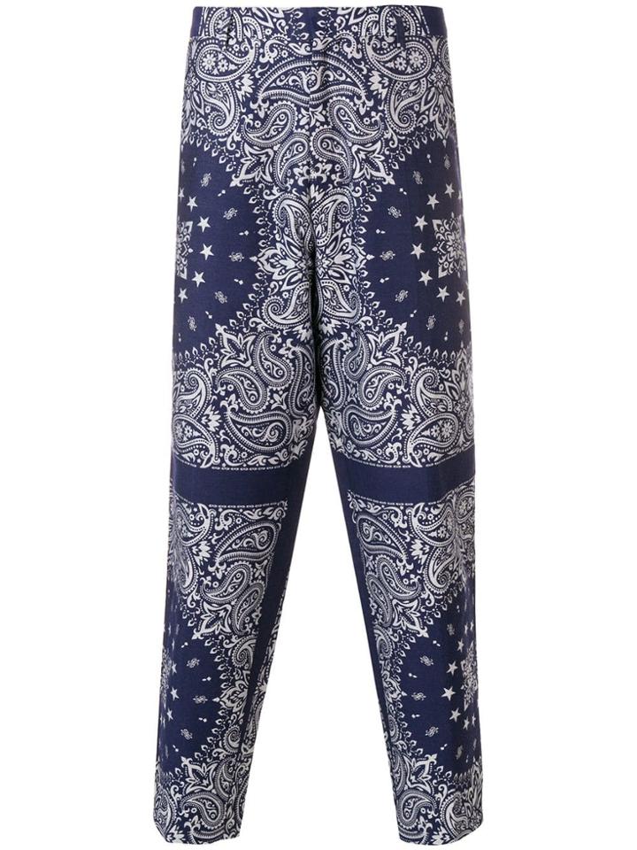 Études Bandana Print Trousers - Blue