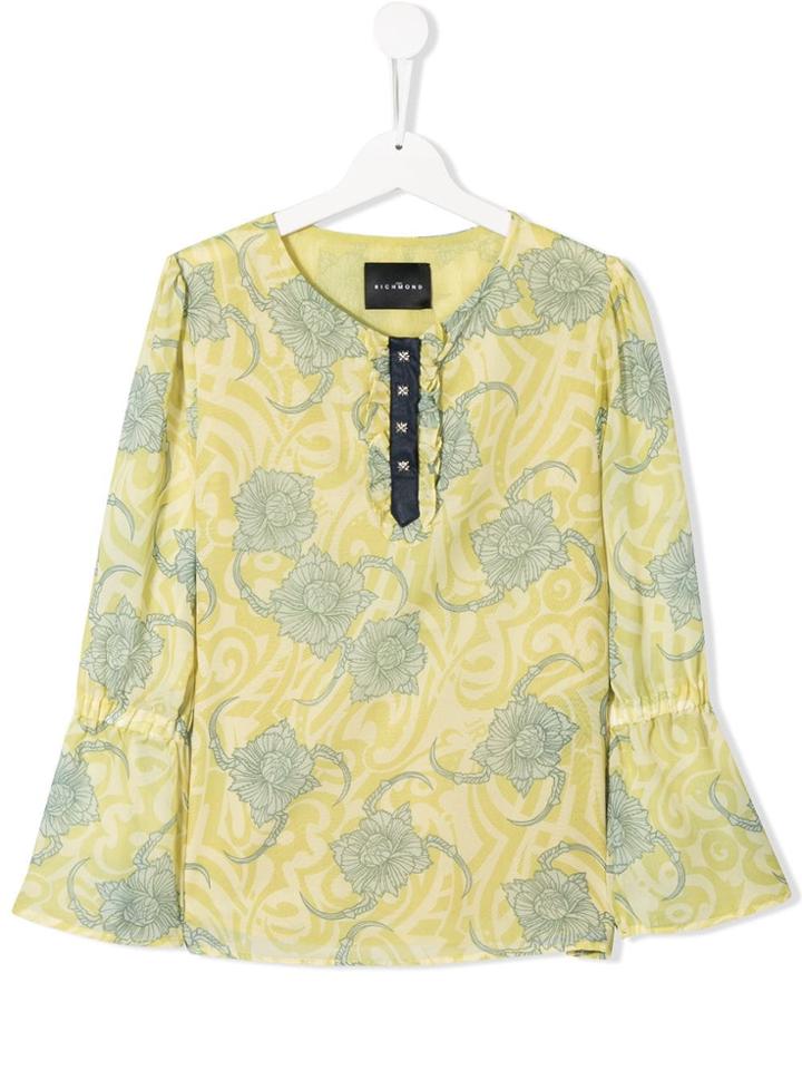 John Richmond Junior Teen Floral Print Blouse - Green