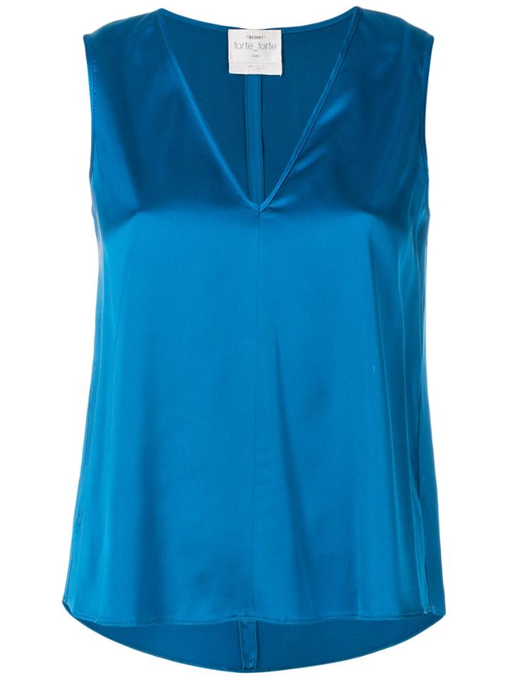 Forte Forte Sleeveless Satin Top - Blue