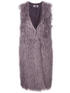 H Beauty & Youth. Faux-fur Gilet, Women's, Size: Medium, Grey, Cotton/cupro/mohair