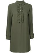 Michael Kors - Button Up Neck Dress - Women - Silk - 4, Green, Silk