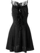 Brognano Lace-up Flared Dress - Black