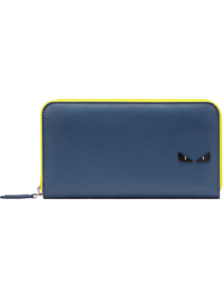 Fendi Bag Bugs Zipped Wallet - Blue