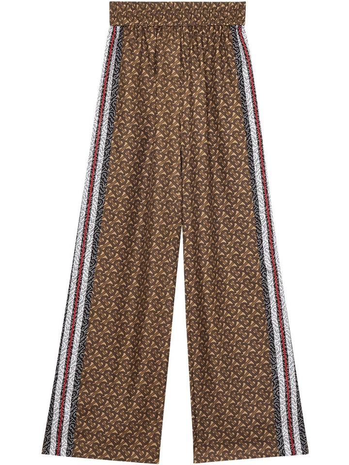 Burberry Monogram Print Trousers - Brown
