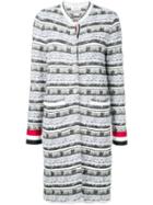 Thom Browne Check Tweed Yarn Long Jacket - Grey