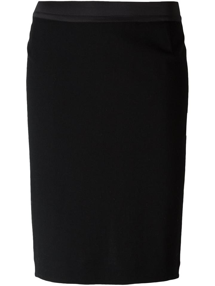 Ann Demeulemeester Mid-length Pencil Skirt, Women's, Size: 38, Black, Nylon/spandex/elastane/virgin Wool