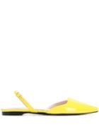Suecomma Bonnie Slingback Pointed Ballerina Shoes - Yellow